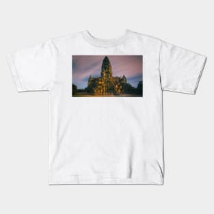 Angkor Wat sunset long exposure Kids T-Shirt